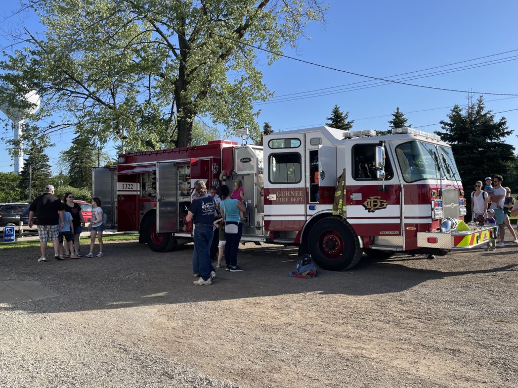 photo of people looking at the firetruck from Gurnee Fire Dept