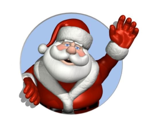 photo of Santa waving hello